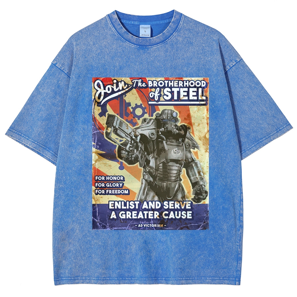 Brotherhood of Steel Recruitment Washed T-Shirt