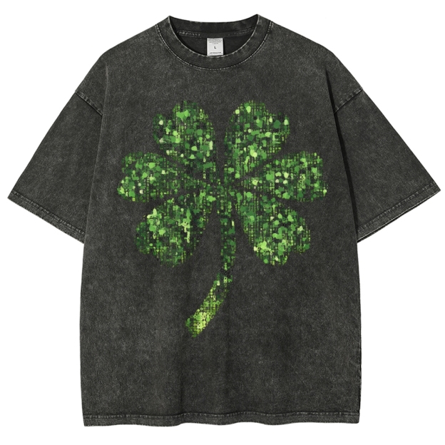 Digital Shamrock Washed T-Shirt