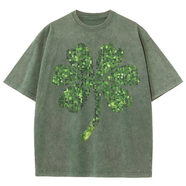 Digital Shamrock Washed T-Shirt