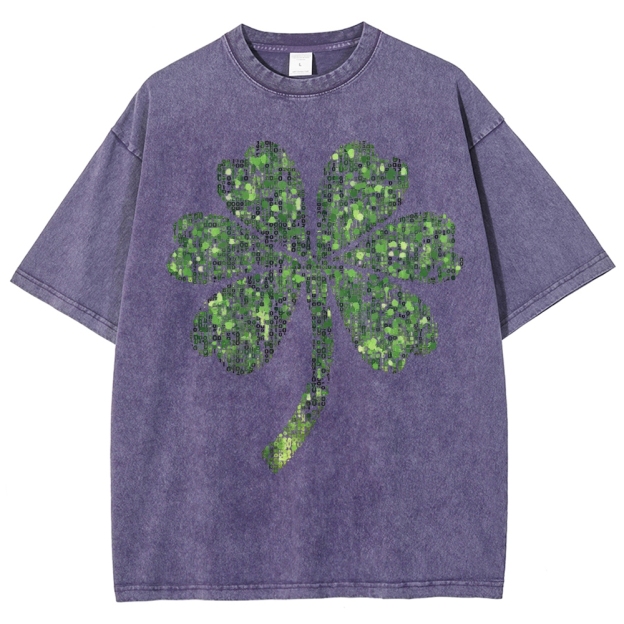 Digital Shamrock Washed T-Shirt