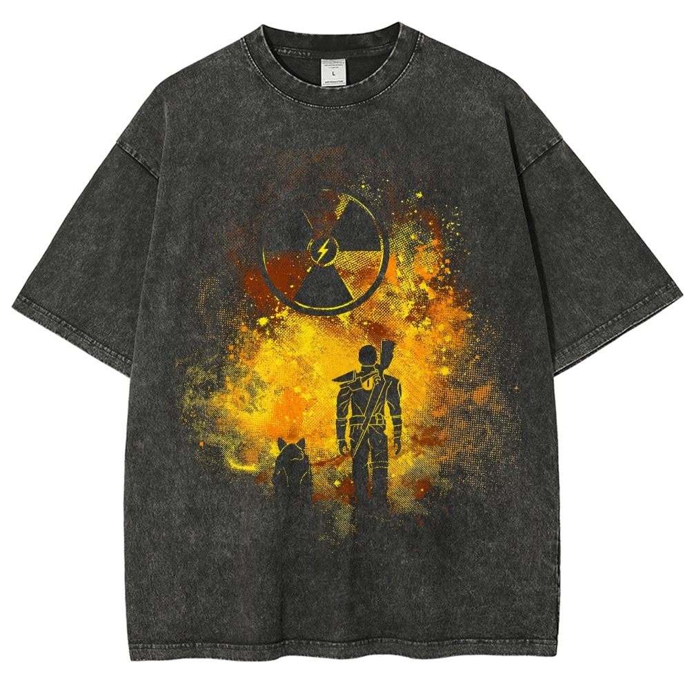 Wasteland Wanderer & Dog Washed T-Shirt