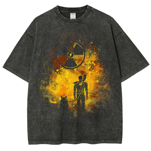 Wasteland Wanderer & Dog Washed T-Shirt