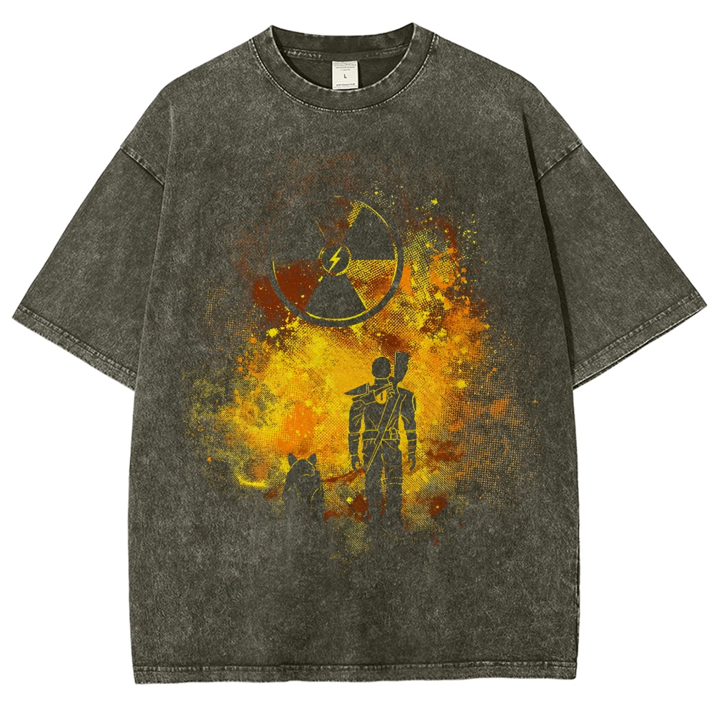 Wasteland Wanderer & Dog Washed T-Shirt