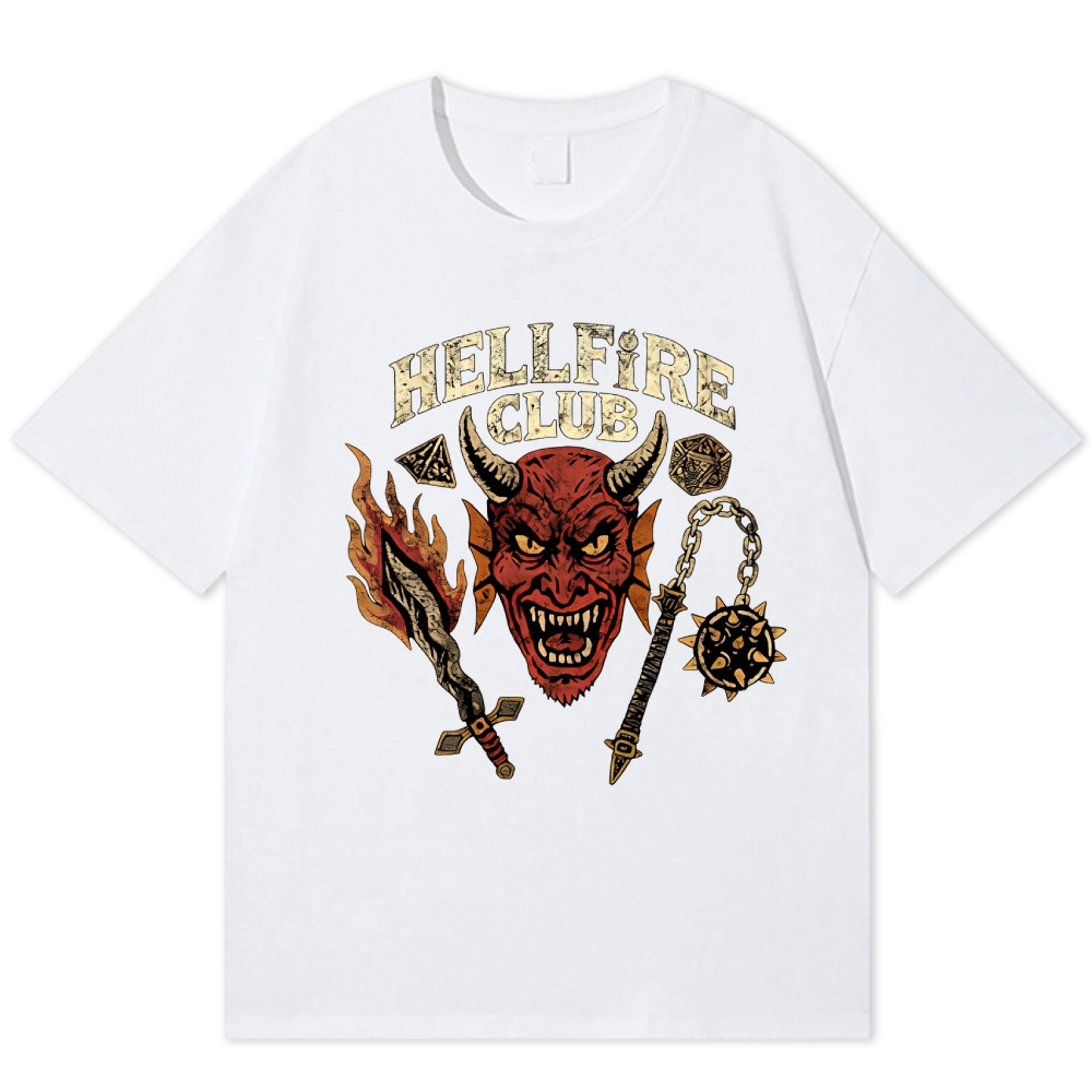 Retro Demon Hellfire Club Cotton T-shirt
