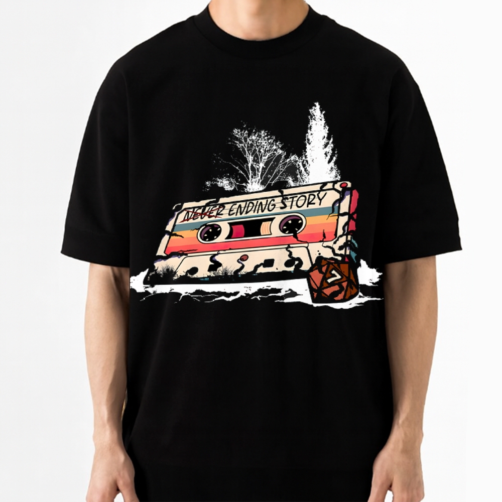 "Never Ending Story" Retro Cassette Tape Cotton T-shirt