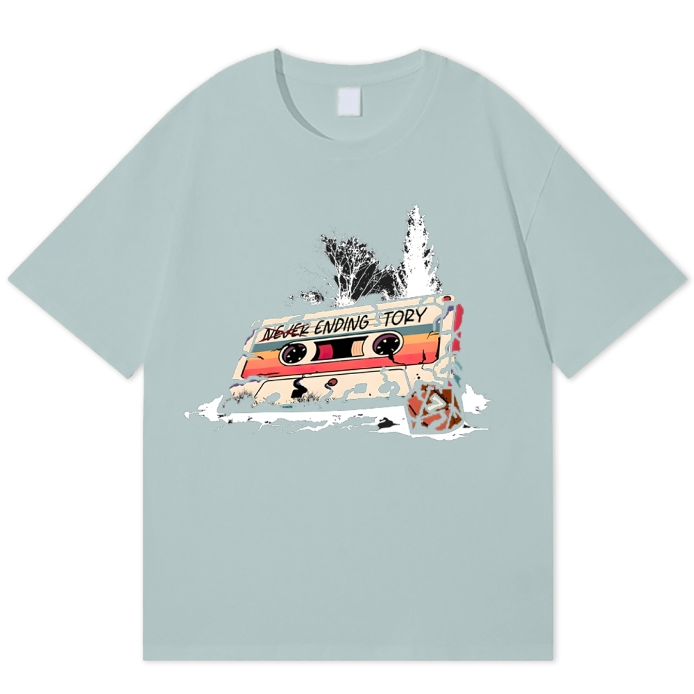 "Never Ending Story" Retro Cassette Tape Cotton T-shirt