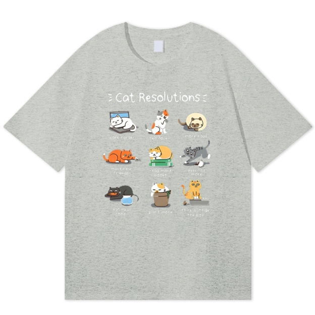 "Cat Resolutions" Cute & Cozy Cotton T-shirt