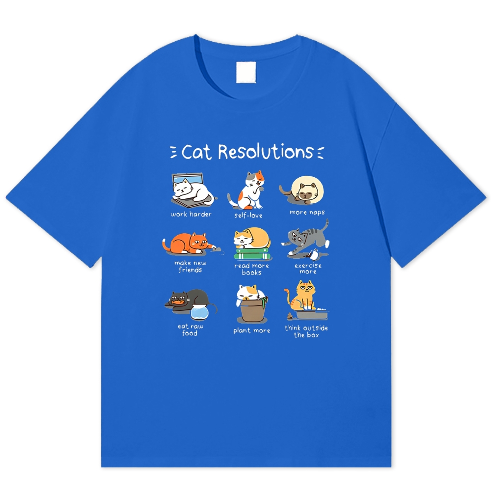 "Cat Resolutions" Cute & Cozy Cotton T-shirt