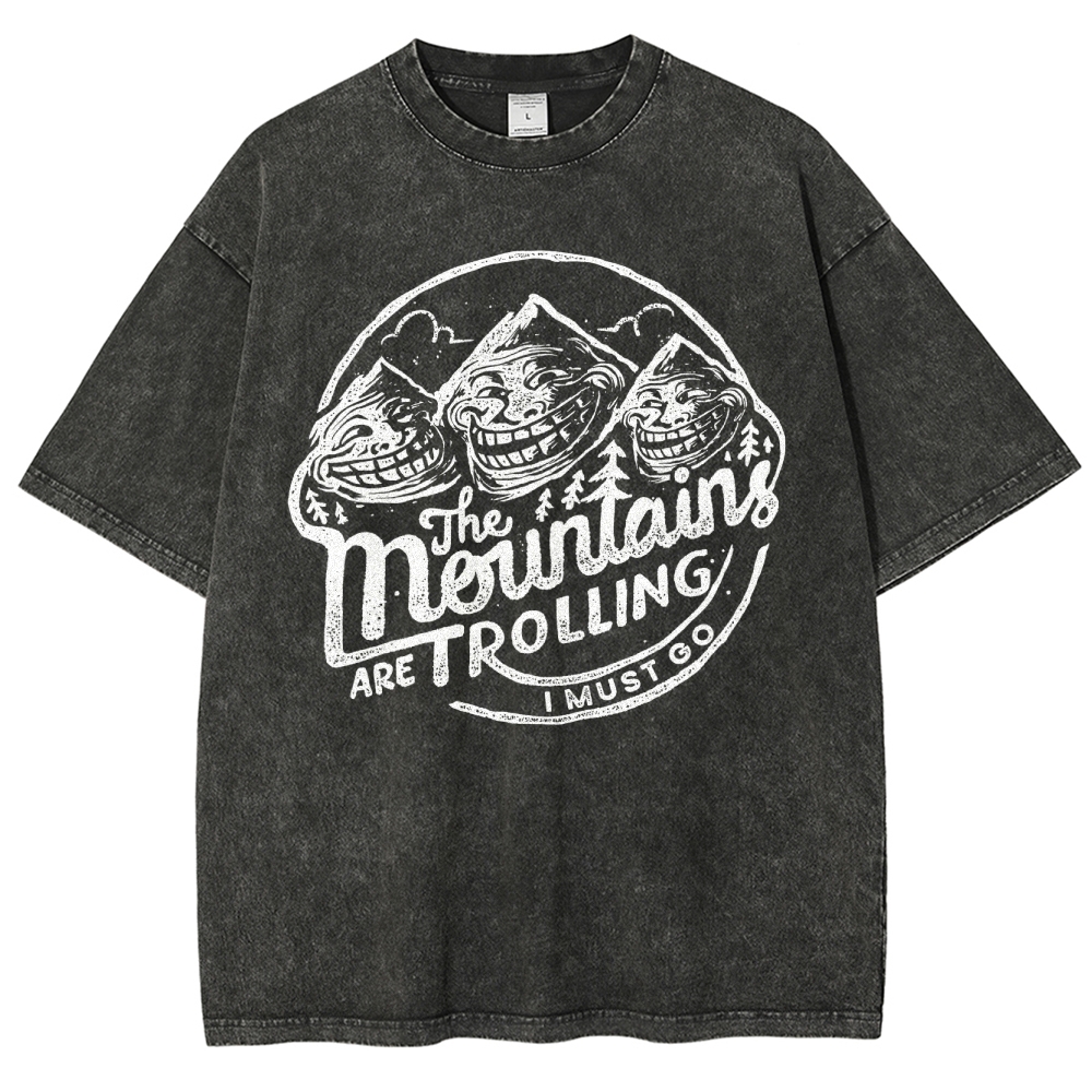 Funny Meme Mountain Washed T-Shirt 