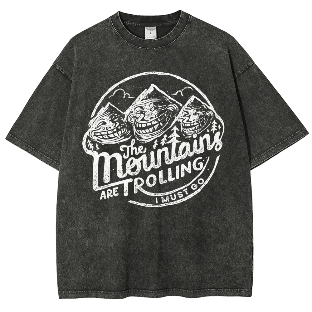 Funny Meme Mountain Washed T-Shirt 