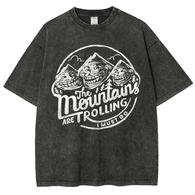 Funny Meme Mountain Washed T-Shirt 