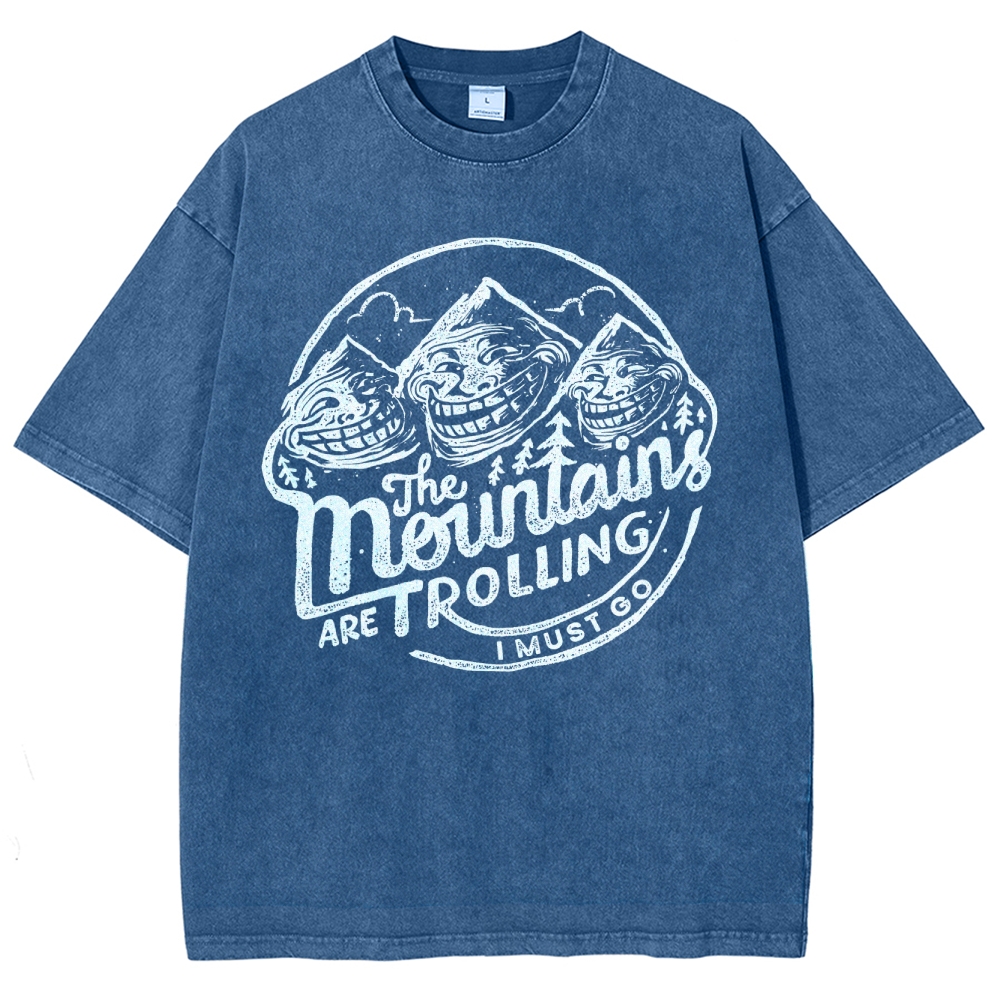 Funny Meme Mountain Washed T-Shirt 