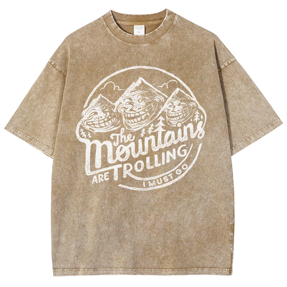 Funny Meme Mountain Washed T-Shirt 
