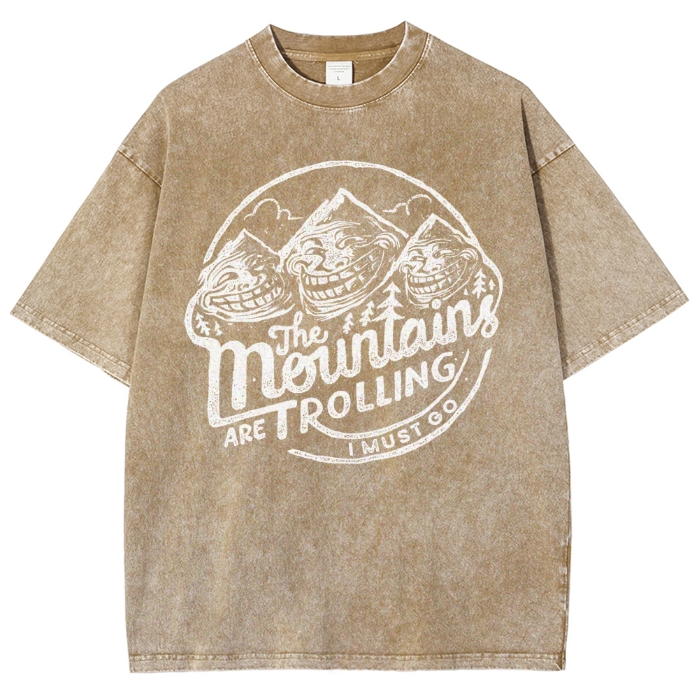 Funny Meme Mountain Washed T-Shirt 