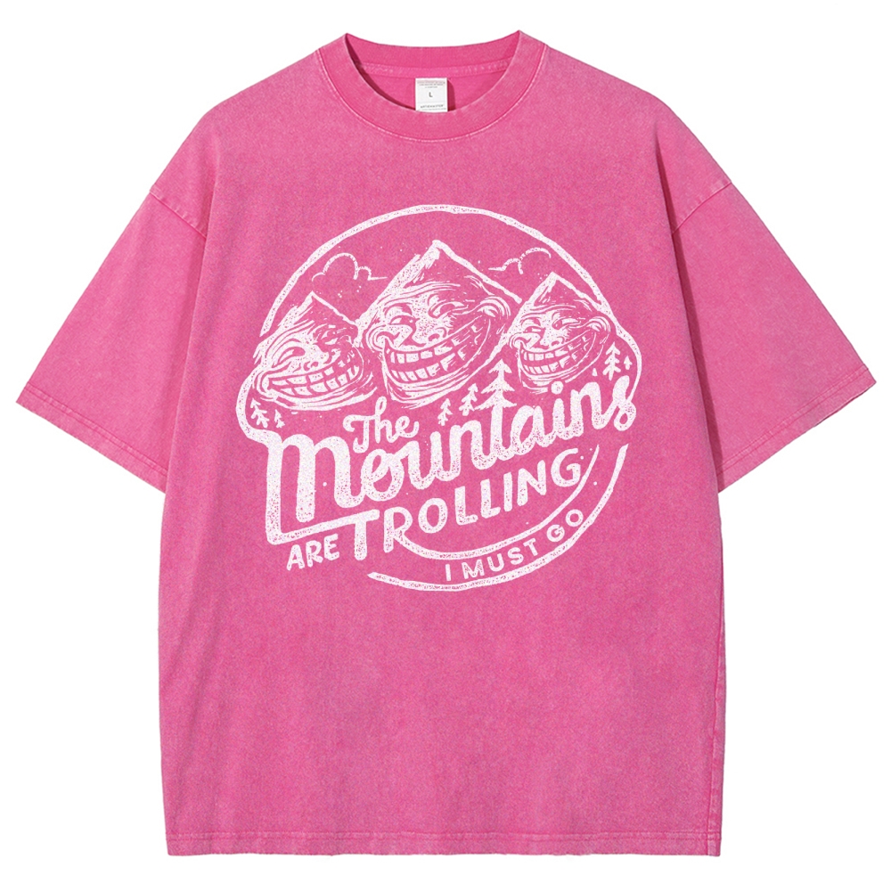 Funny Meme Mountain Washed T-Shirt 