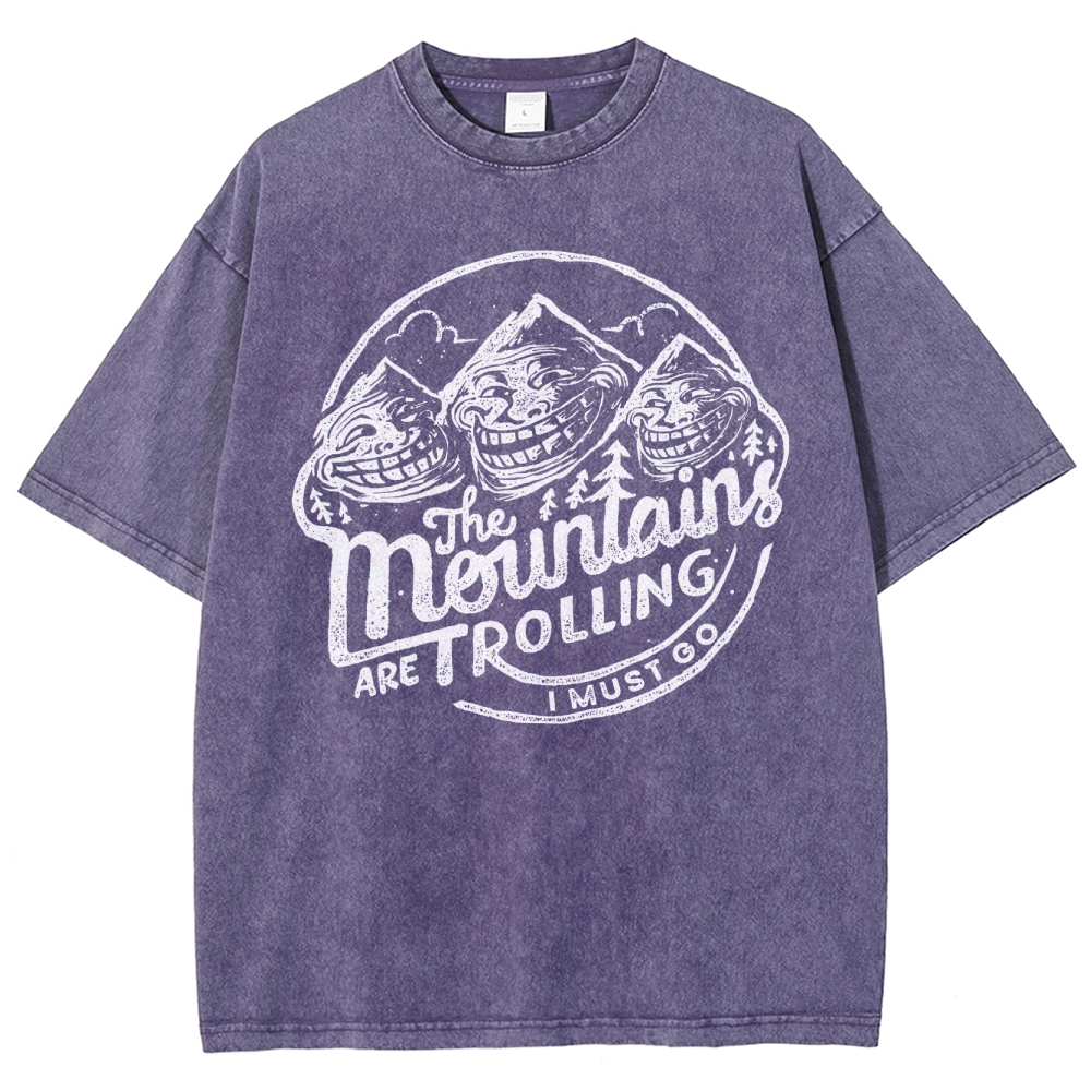 Funny Meme Mountain Washed T-Shirt 
