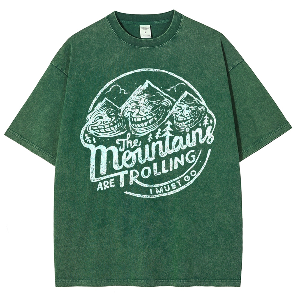 Funny Meme Mountain Washed T-Shirt 