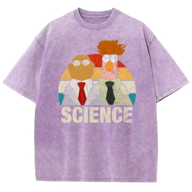 Retro Cartoon Scientists Science Washed T-Shirt 