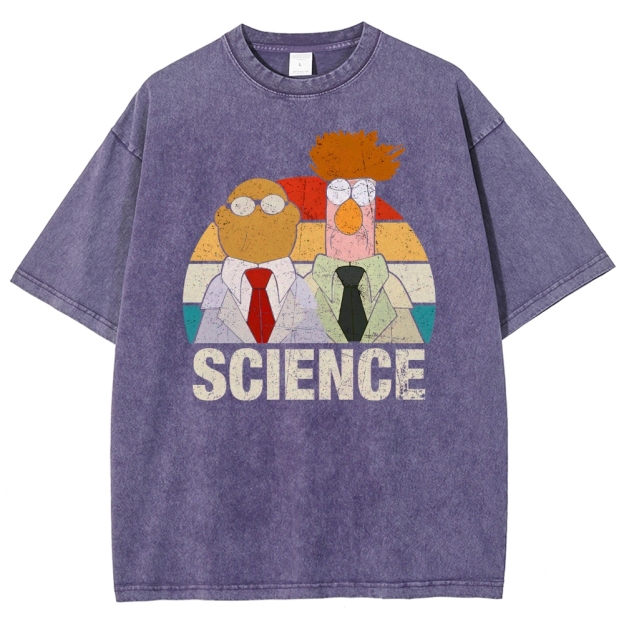 Retro Cartoon Scientists Science Washed T-Shirt 