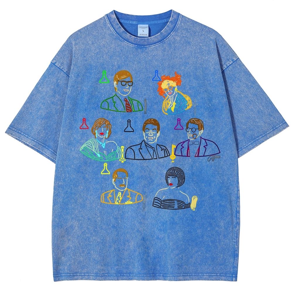 Clue Character Collage Washed T-Shirt