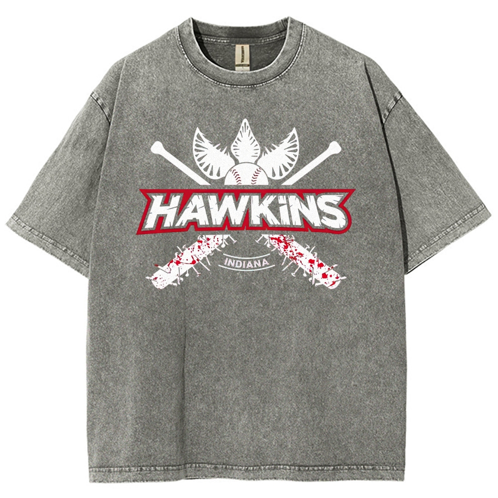 Hawkins Baseball Bat Washed T-Shirt