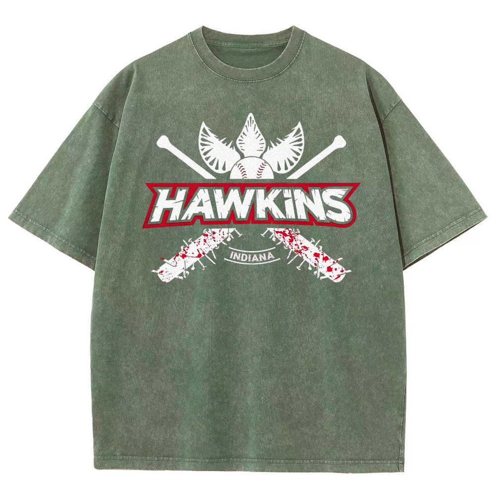 Hawkins Baseball Bat Washed T-Shirt