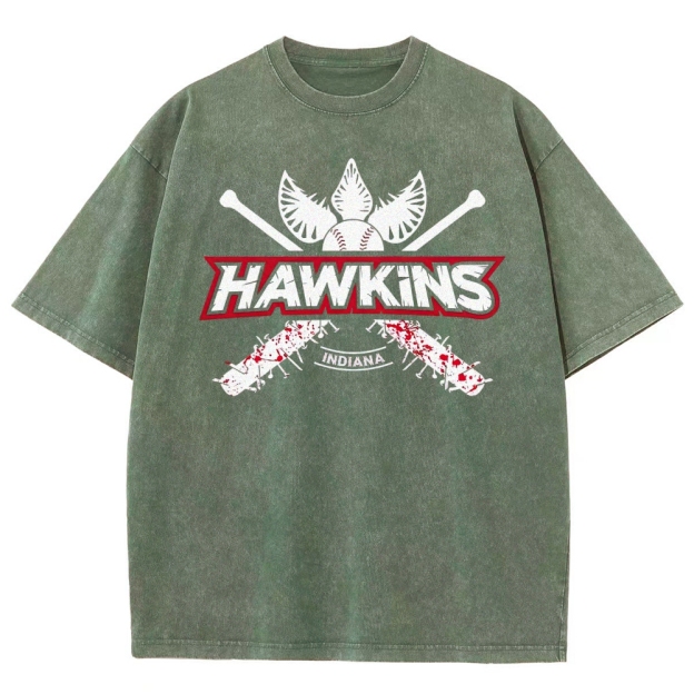 Hawkins Baseball Bat Washed T-Shirt