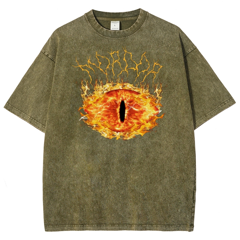 Eye of Sauron Fiery Washed T-Shirt