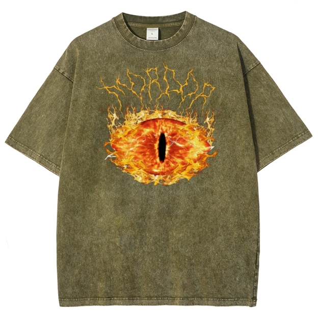Eye of Sauron Fiery Washed T-Shirt