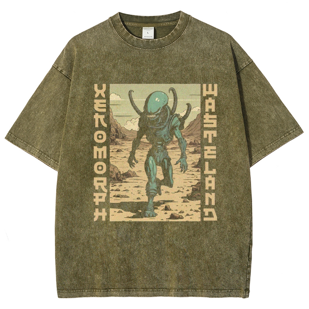 Xenomorph Wasteland Retro Washed T-Shirt
