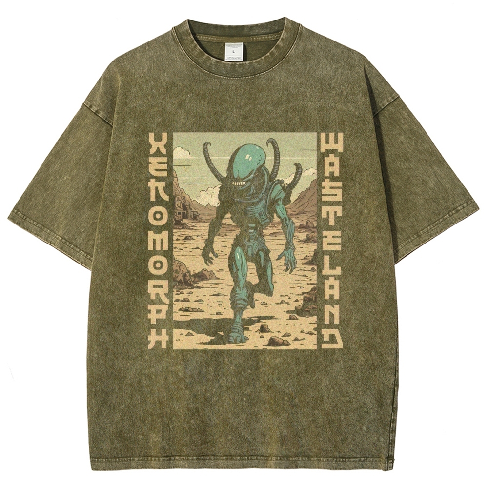 Xenomorph Wasteland Retro Washed T-Shirt