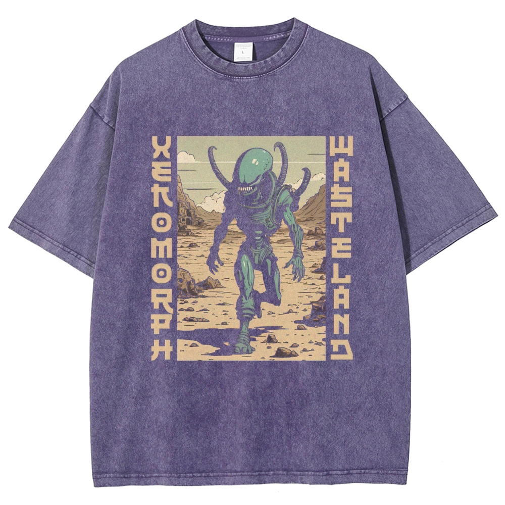 Xenomorph Wasteland Retro Washed T-Shirt