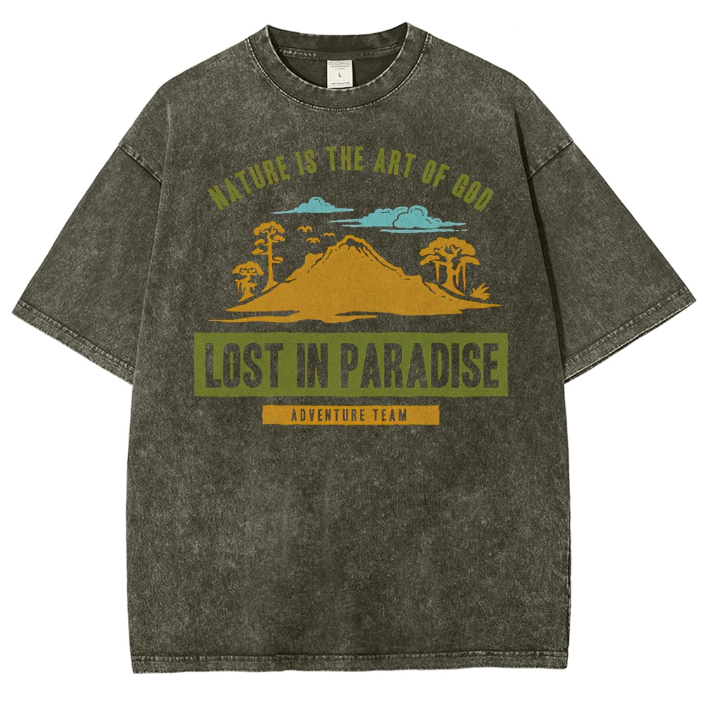 Nature Adventure Graphic  Washed T-Shirt 