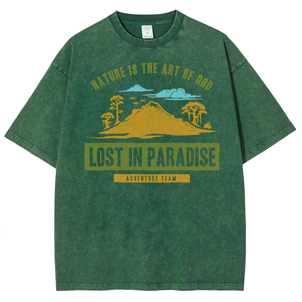 Nature Adventure Graphic  Washed T-Shirt 