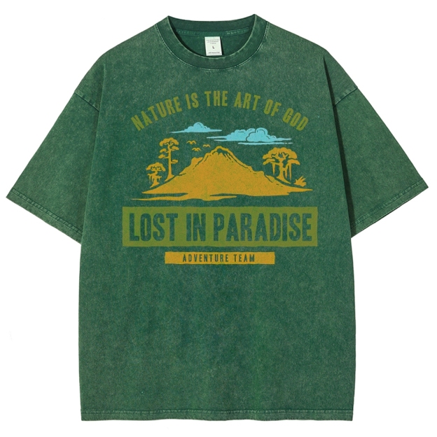 Nature Adventure Graphic  Washed T-Shirt 