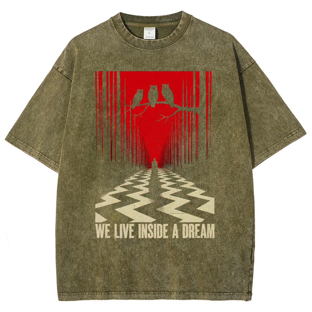 Surreal Dream Forest Graphic Washed T-Shirt 