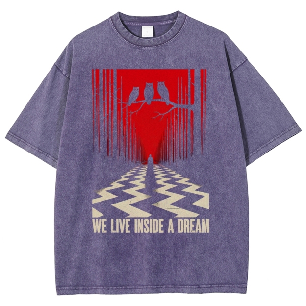 Surreal Dream Forest Graphic Washed T-Shirt 