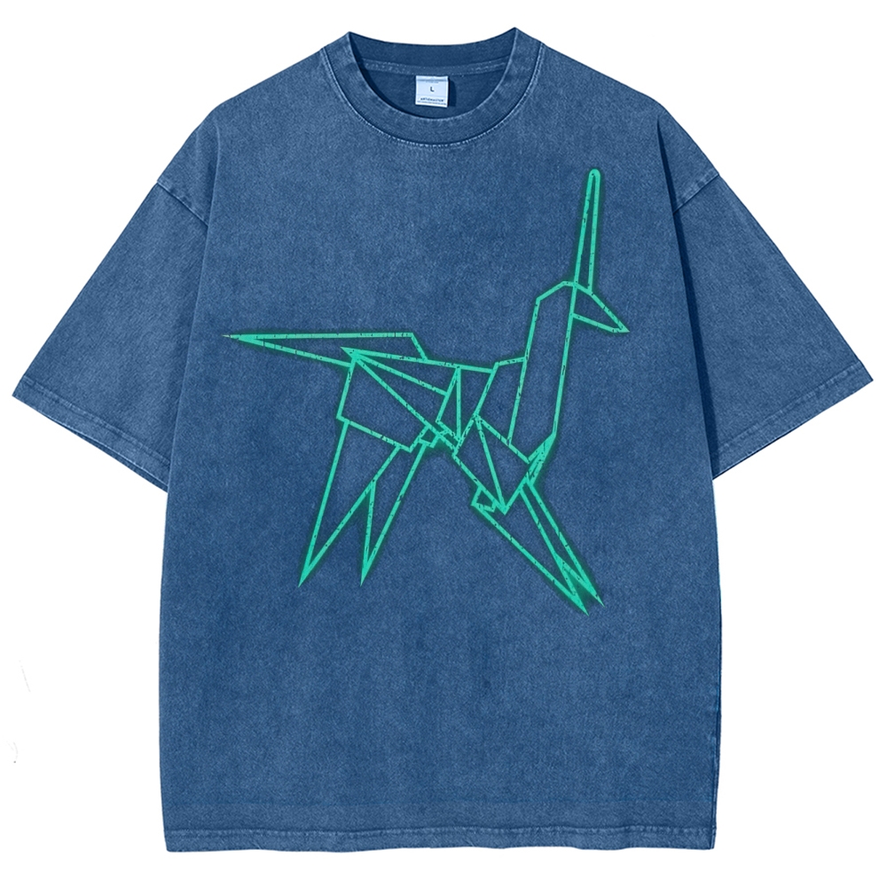 Origami Unicorn Washed T-Shirt