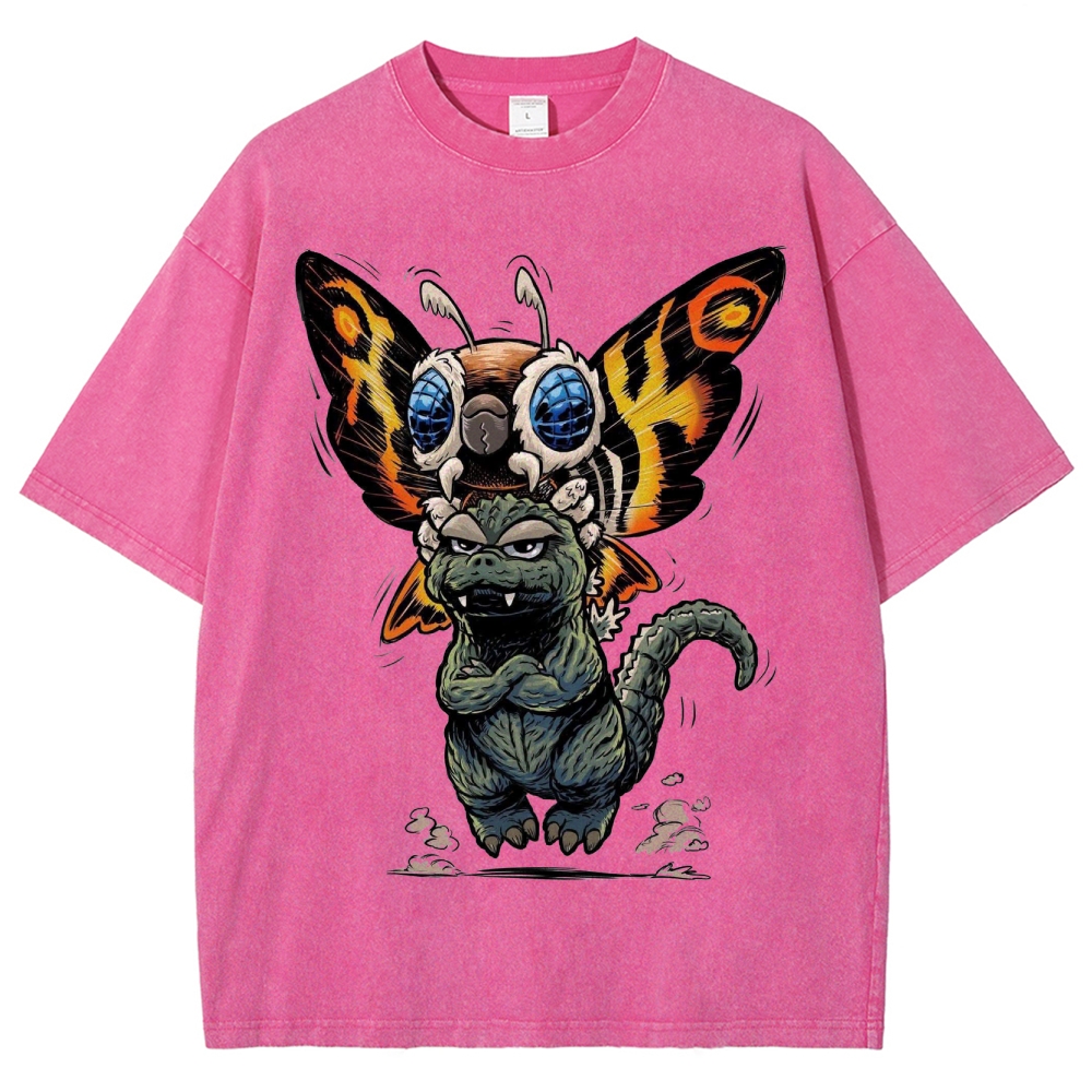 Chibi Godzilla & Mothra Washed T-Shirt