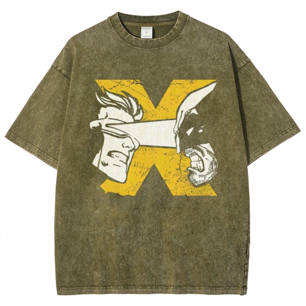 X-Men Cyclops vs. Wolverine Washed T-Shirt