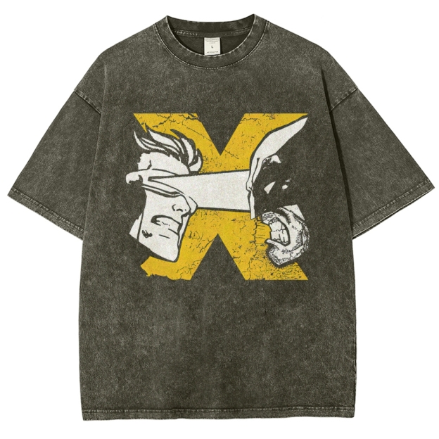 X-Men Cyclops vs. Wolverine Washed T-Shirt