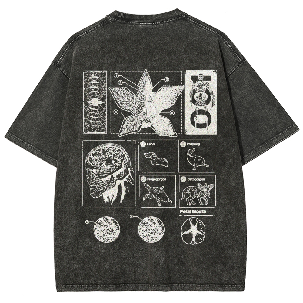 Fantasy Creature Anatomy Graphic Washed T-Shirt