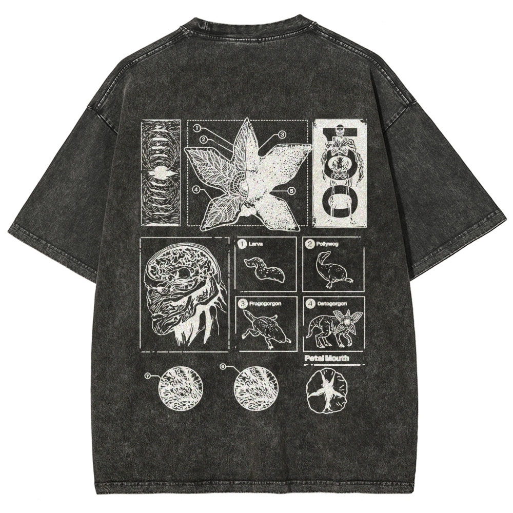 Fantasy Creature Anatomy Graphic Washed T-Shirt