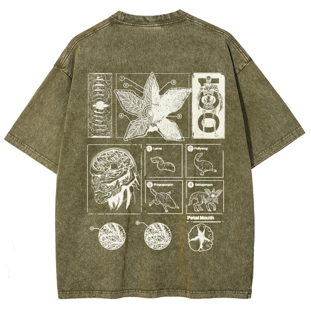Fantasy Creature Anatomy Graphic Washed T-Shirt