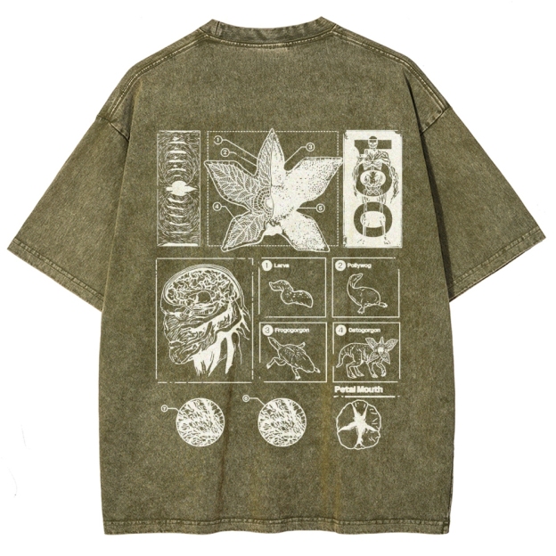 Fantasy Creature Anatomy Graphic Washed T-Shirt