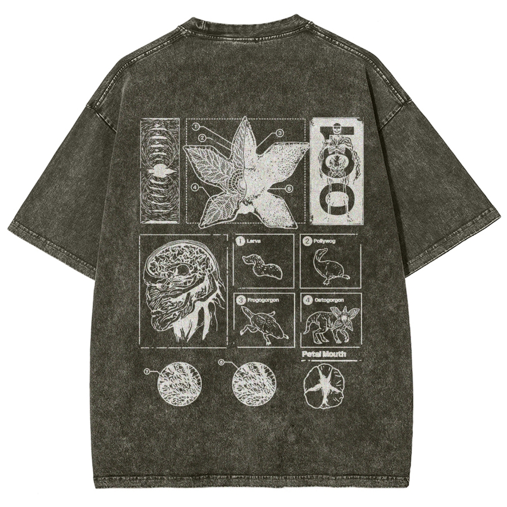 Fantasy Creature Anatomy Graphic Washed T-Shirt