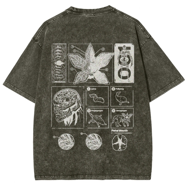 Fantasy Creature Anatomy Graphic Washed T-Shirt
