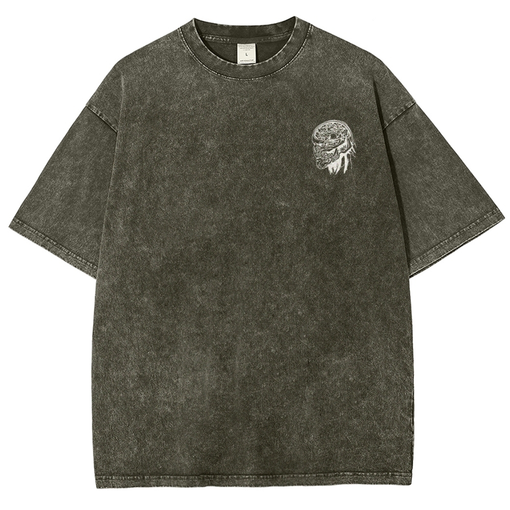 Fantasy Creature Anatomy Graphic Washed T-Shirt