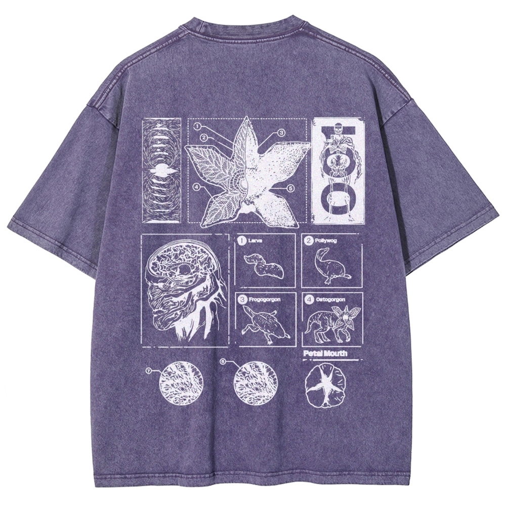 Fantasy Creature Anatomy Graphic Washed T-Shirt