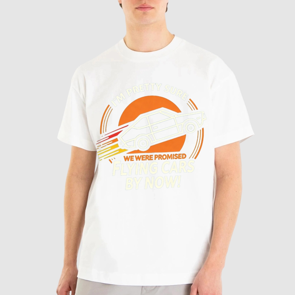 "We Were Promised Flying Cars" Retro Car Cotton T-shirt